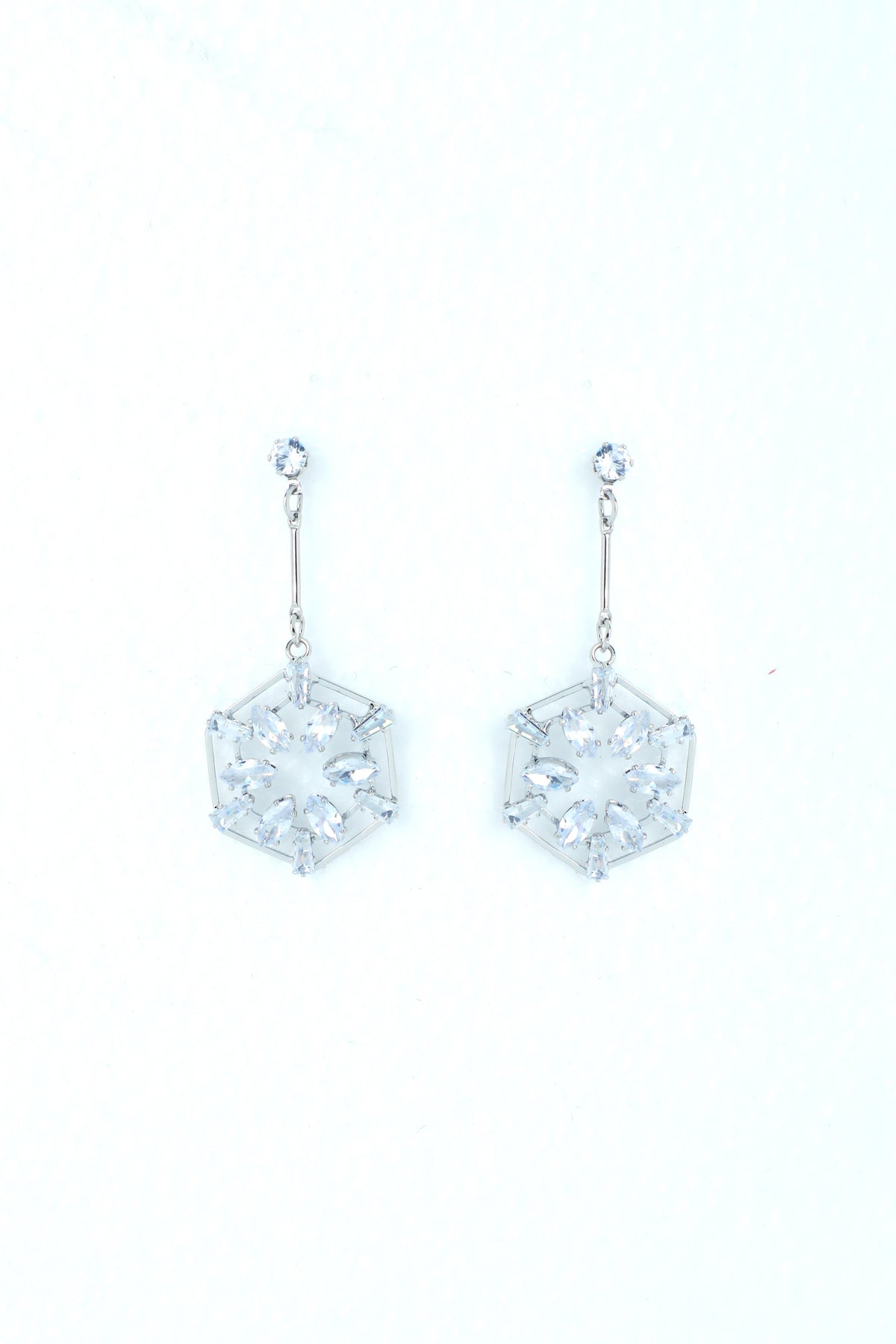 VOJ Silver Plated Stone Studded Circluar Earrings