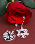 VOJ Silver Plated Stone Studded Circluar Earrings