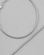 VOJ Set Of 2 Silver Plated Snake Anklet | Grocsy