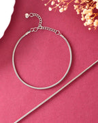 VOJ Set Of 2 Silver Plated Snake Anklet | Grocsy