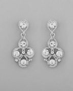 VOJ AD Stone Studded Silver Plated Necklace and Earrings Set | Grocsy