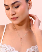 VOJ Rose Gold-Polished AD Stone Studded Chain | Grocsy