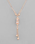 VOJ Rose Gold-Polished AD Stone Studded Chain | Grocsy