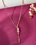 VOJ Rose Gold-Polished AD Stone Studded Chain | Grocsy