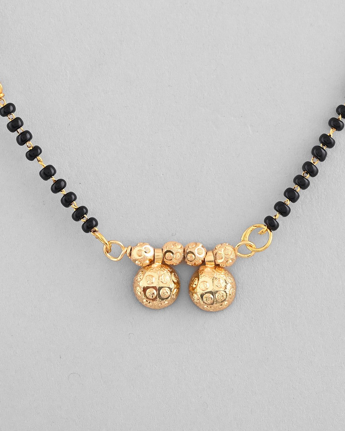 VOJ Gold-Polished Beaded Mangalsutra | Grocsy
