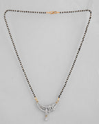 VOJ Silver-Plated AD Stone And Beaded Mangalsutra | Grocsy