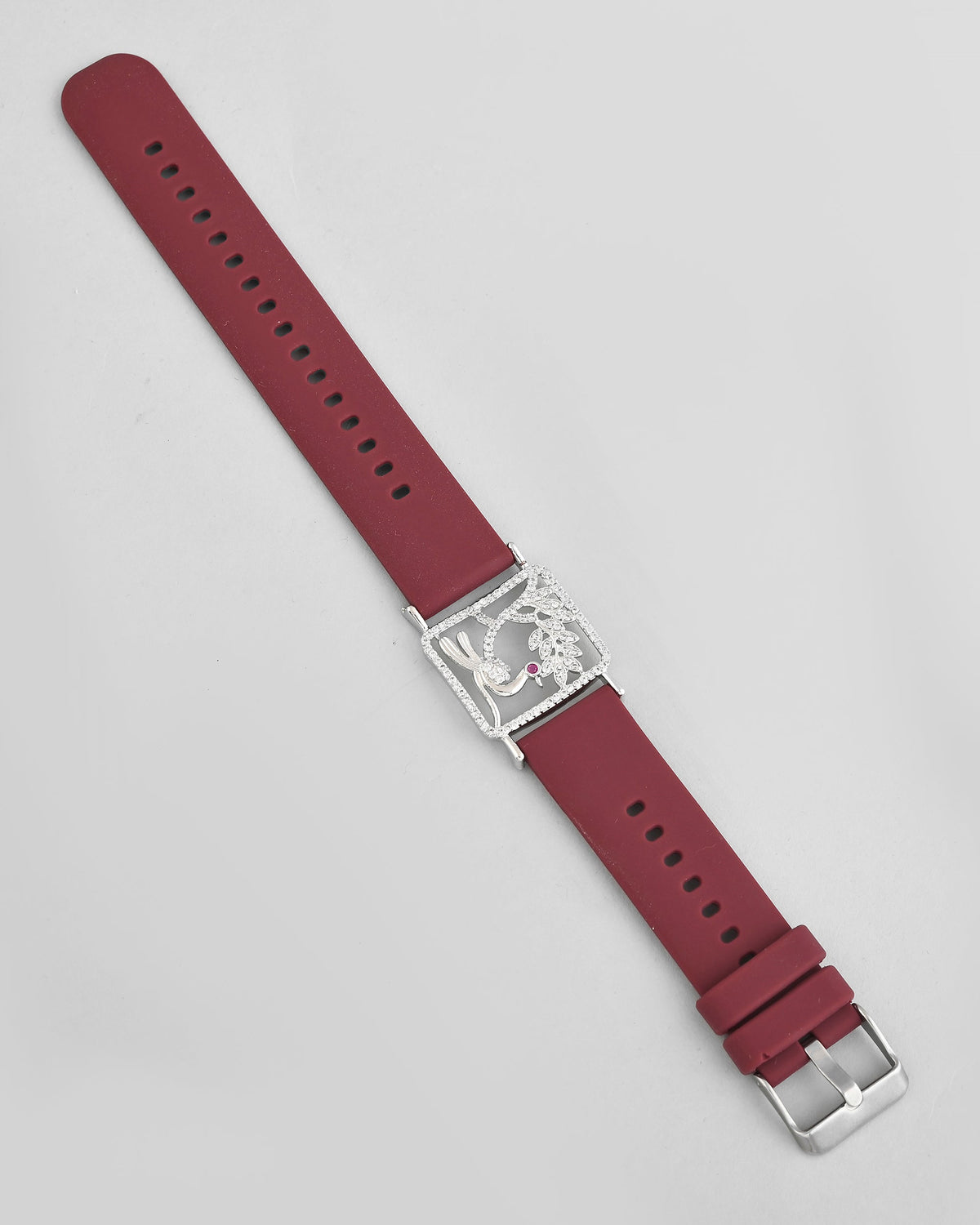 VOJ Silver Plated AD Stone Studded Belt Bracelet | Grocsy