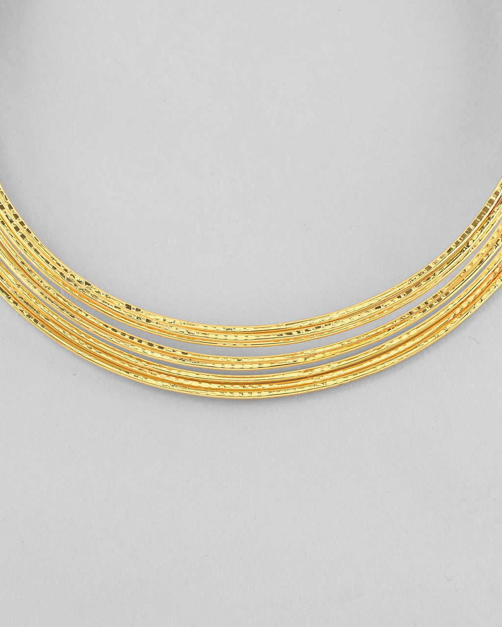 VOJ Gold-Polished Muti Layared Hasli Necklace | Grocsy