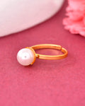 VOJ Gold-Polished One Pearl Ring | Grocsy