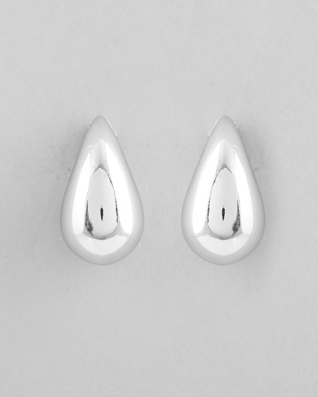 VOJ Silver Plated Teardrop-Shaped Stud Earrings