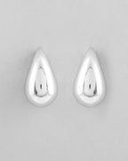 VOJ Silver Plated Teardrop-Shaped Stud Earrings