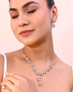 VOJ CZ Stone Studded Gold-Polished Jewellery Set | Grocsy