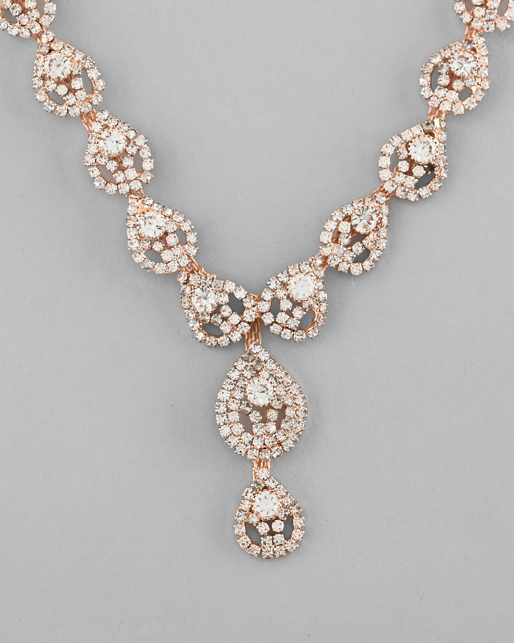 VOJ CZ Stone Studded Gold-Polished Jewellery Set | Grocsy