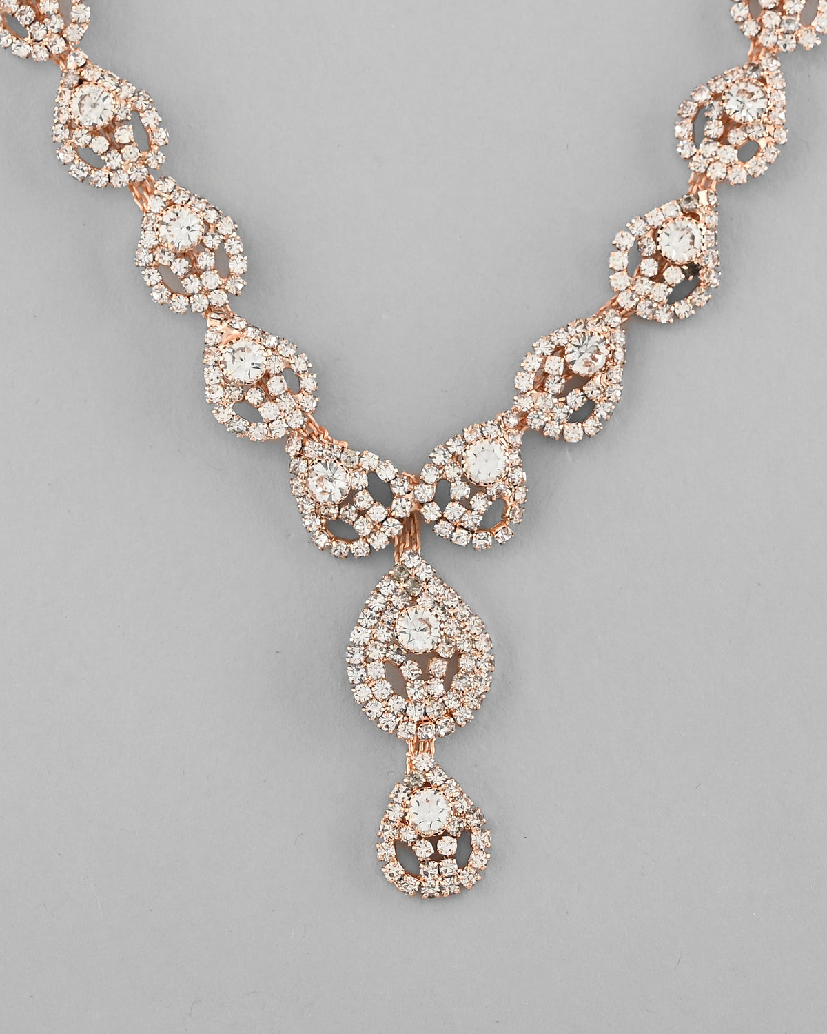 VOJ CZ Stone Studded Gold-Polished Jewellery Set | Grocsy