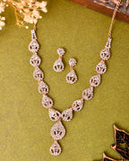VOJ CZ Stone Studded Gold-Polished Jewellery Set | Grocsy