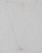 VOJ Rose Gold-Polished Chain With AD Studded crown Shaped Pendent | Grocsy