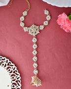 VOJ Gold-Polished Pearl And Kundan Ring Bracelet