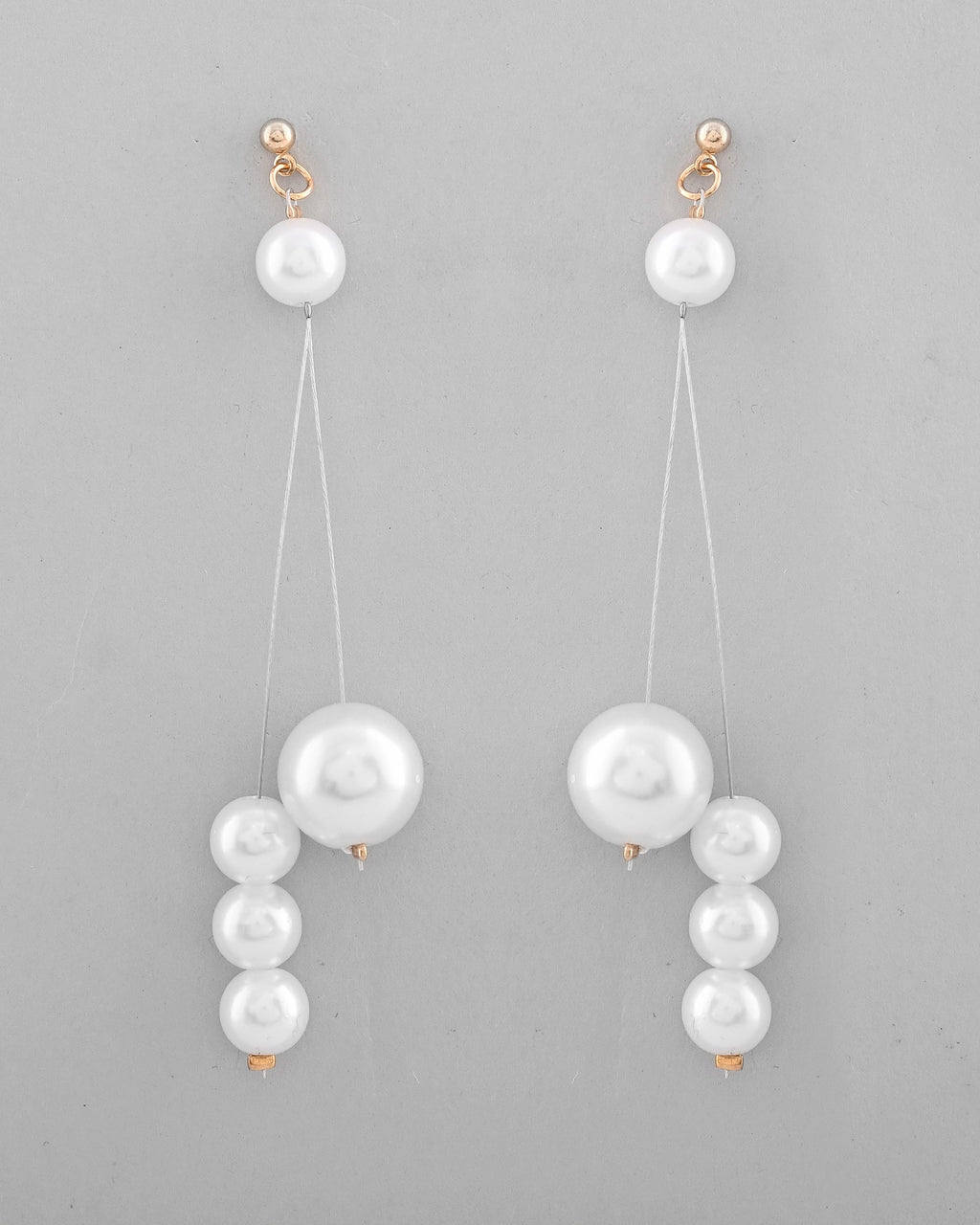 VOJ Pearl Studded Handcrafted Classic Drop Earrings