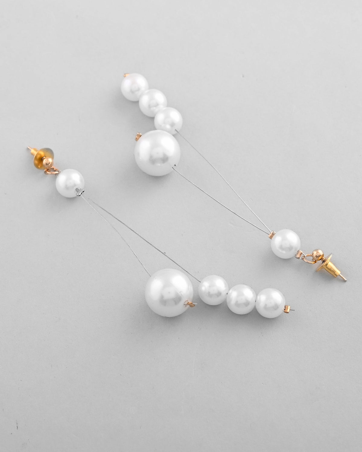 VOJ Pearl Studded Handcrafted Classic Drop Earrings