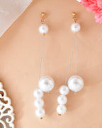 VOJ Pearl Studded Handcrafted Classic Drop Earrings