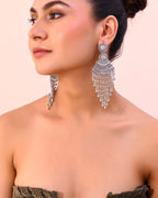 VOJ Silver-Plated Ghungroo Oxidized Drop Long Earrings | Grocsy