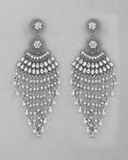 VOJ Silver-Plated Ghungroo Oxidized Drop Long Earrings | Grocsy