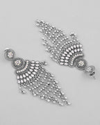 VOJ Silver-Plated Ghungroo Oxidized Drop Long Earrings | Grocsy