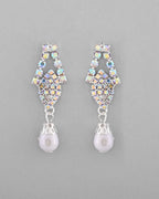 VOJ Silver Plated CZ-Stone Studded With Pearl Jewellery Set | Grocsy