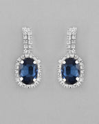 VOJ Silver Plated AD-Stone Studded With Dark Blue Stone Choker Set | Grocsy