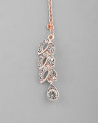 VOJ Gold-Polished CZ-Studded Jewellery Set With Mangtikka | Grocsy