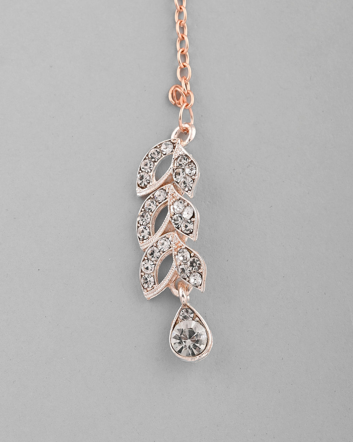 VOJ Gold-Polished CZ-Studded Jewellery Set With Mangtikka | Grocsy
