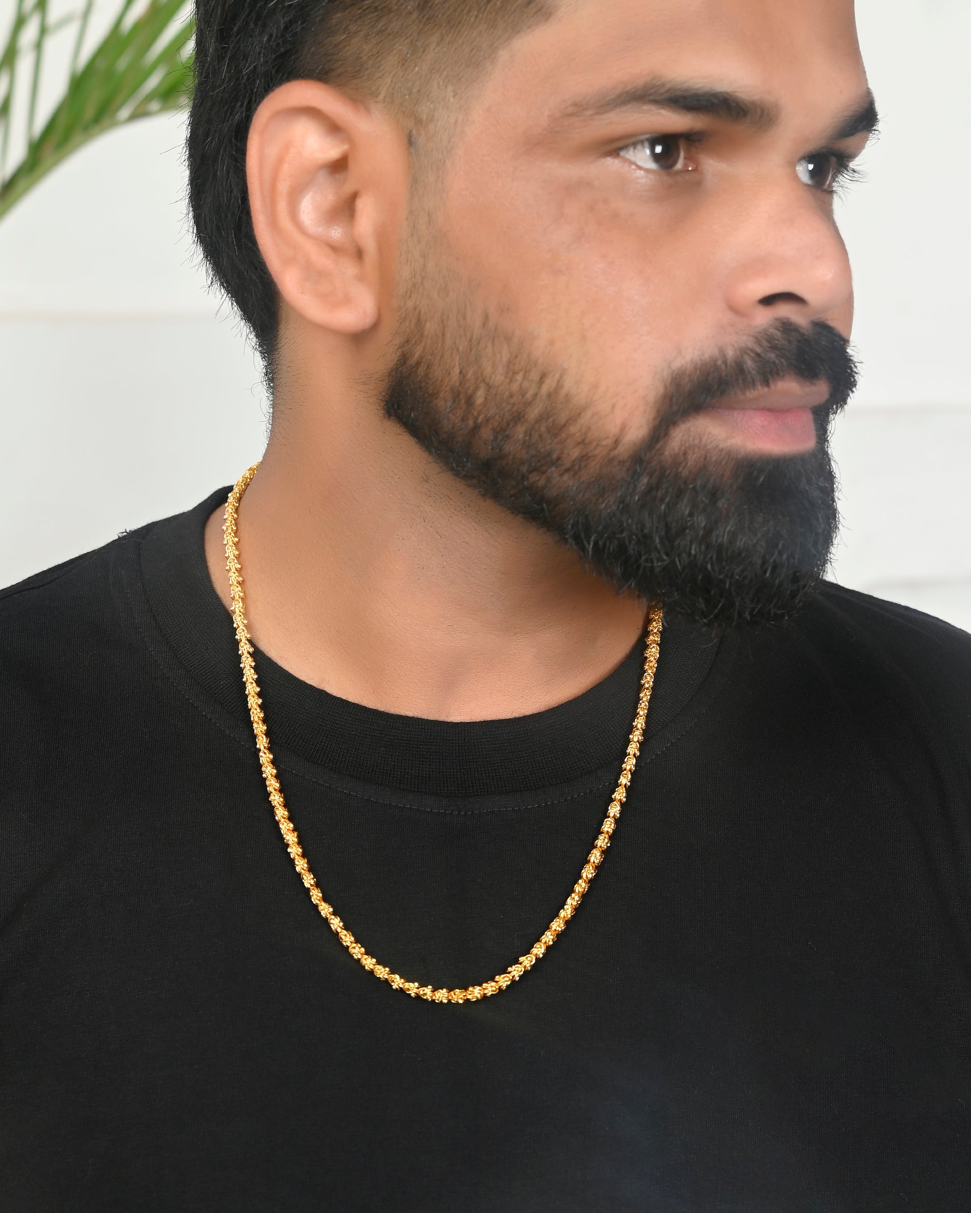 VOJ Gold-Polished EvilEye Men Designer Chain | Grocsy