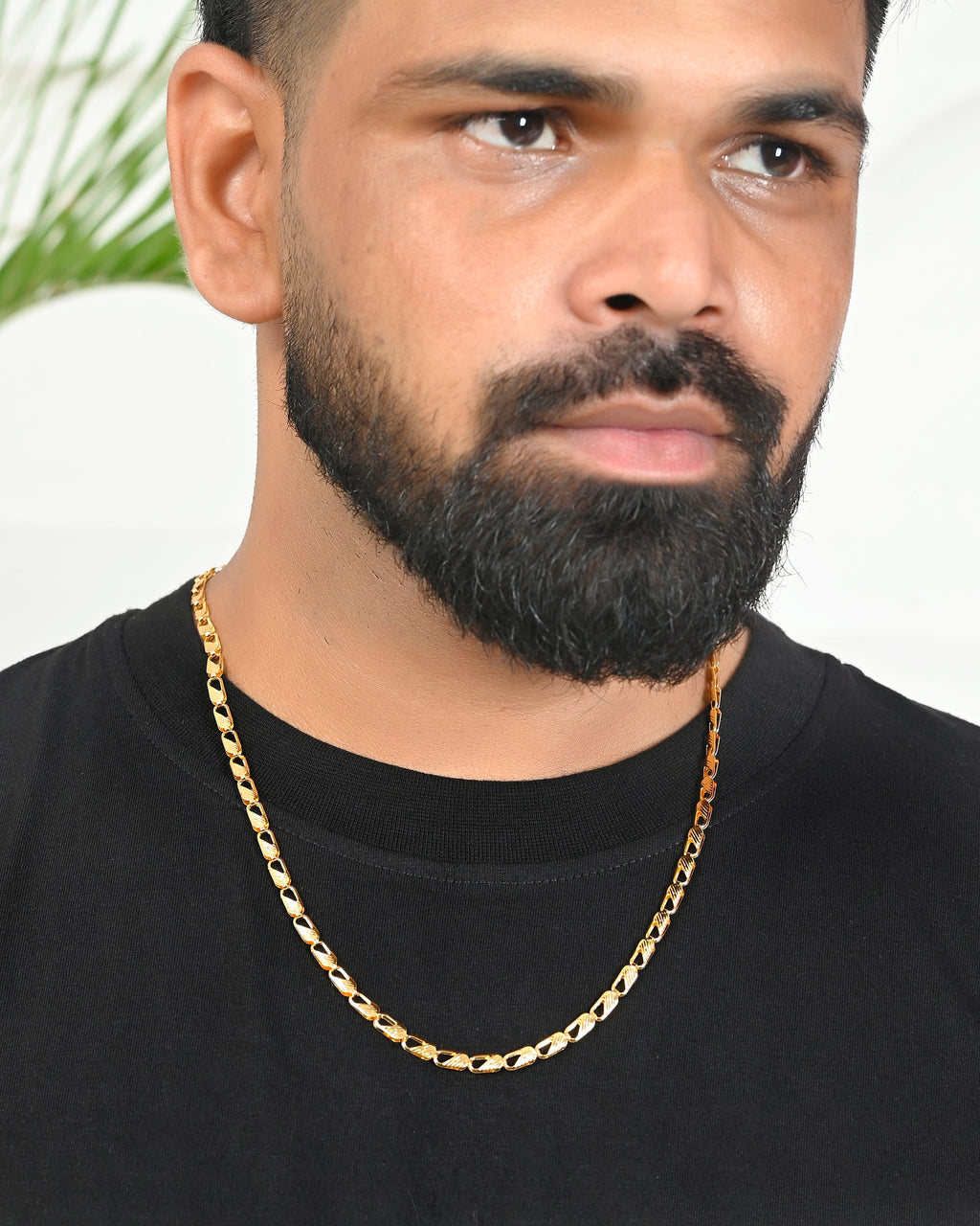 VOJ Gold-Polished Men Designer Chain | Grocsy