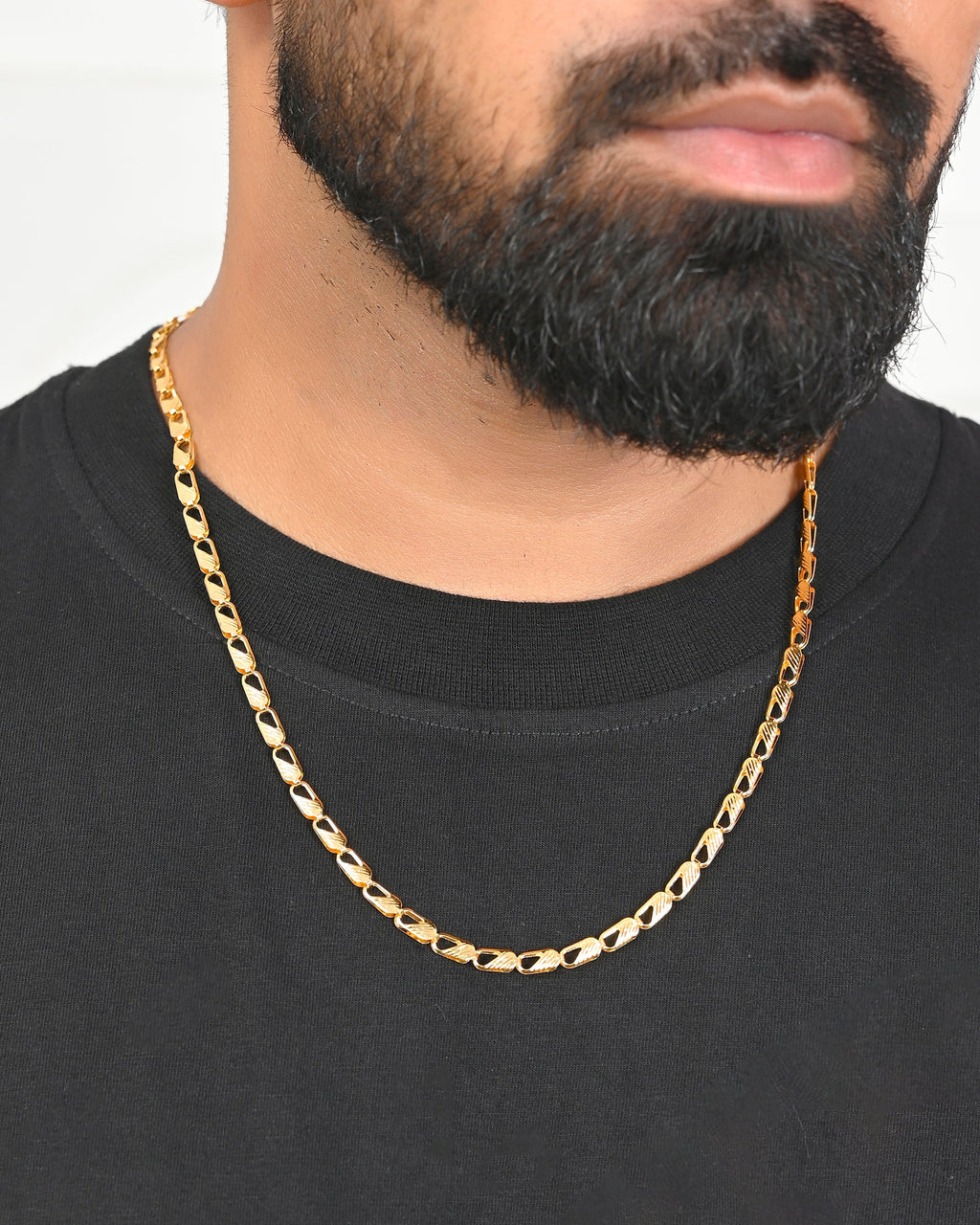 VOJ Gold-Polished Men Designer Chain | Grocsy