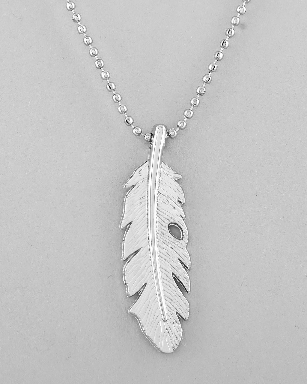 VOJ Silver Plated Men Chain With Leaf Shaped Pendent | Grocsy