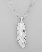 VOJ Silver Plated Men Chain With Leaf Shaped Pendent | Grocsy