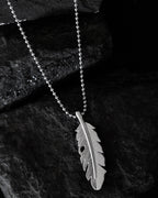 VOJ Silver Plated Men Chain With Leaf Shaped Pendent | Grocsy