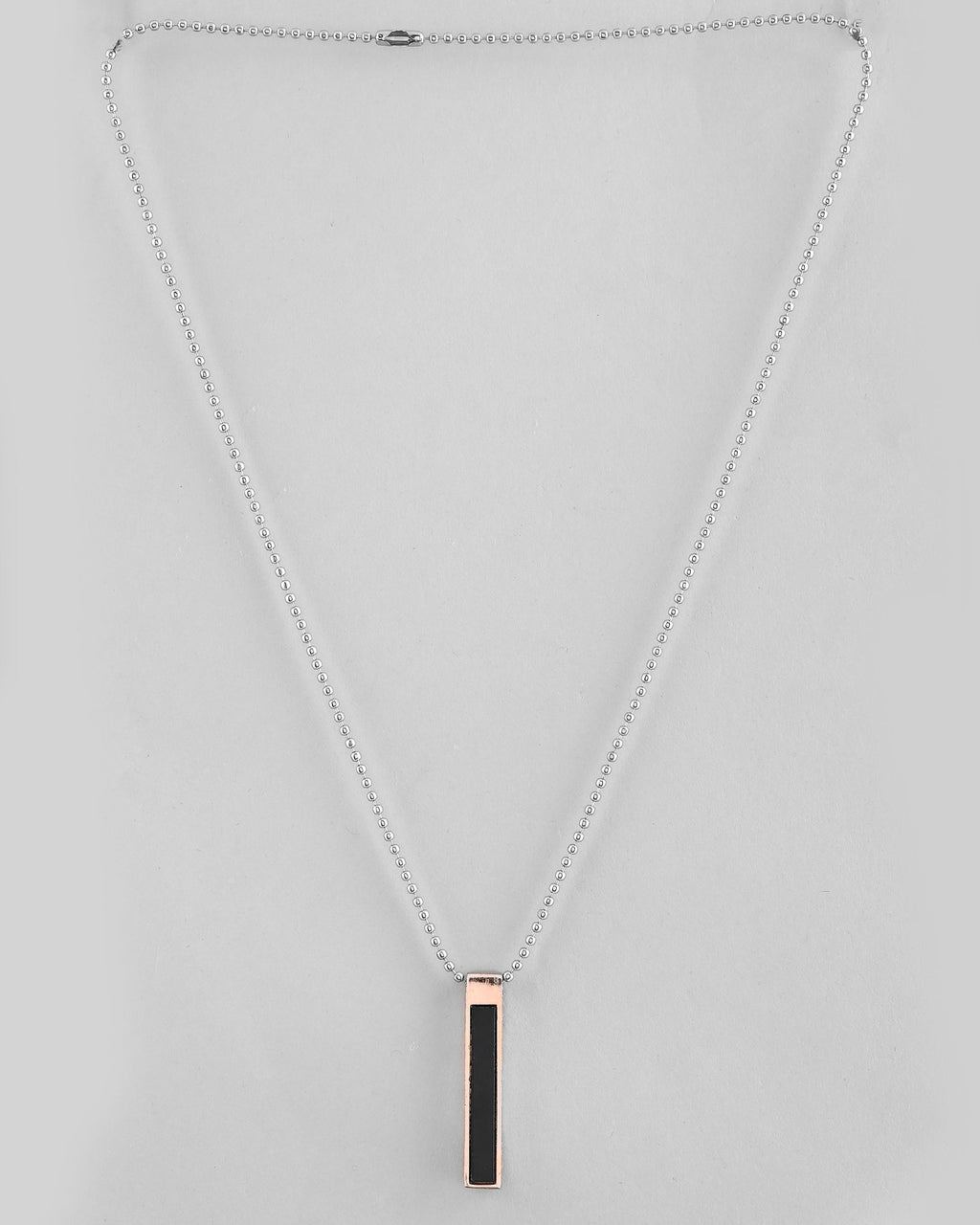 VOJ Silver Plated Men Chain With Rectangular Shaped Pendent | Grocsy