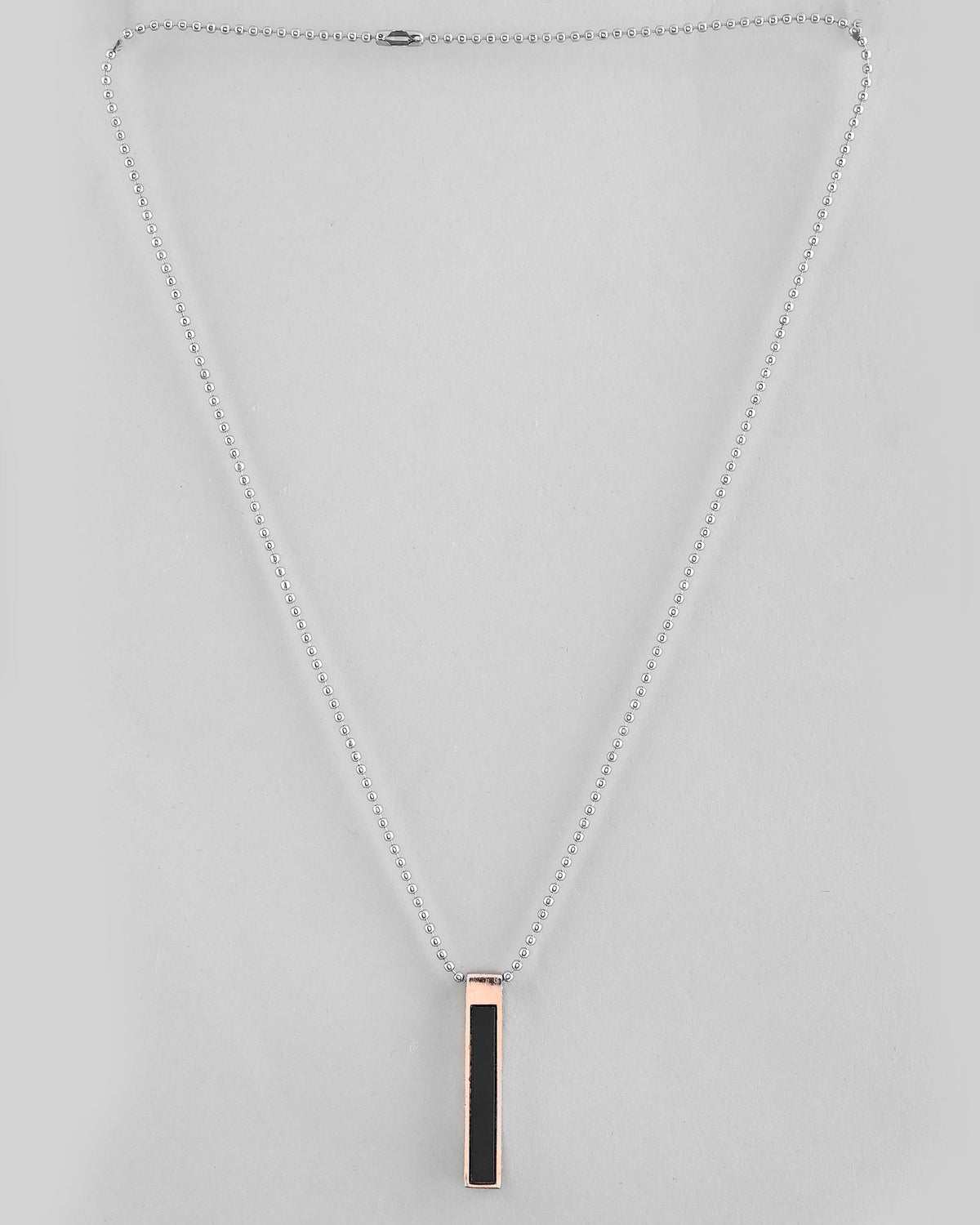 VOJ Silver Plated Men Chain With Rectangular Shaped Pendent | Grocsy