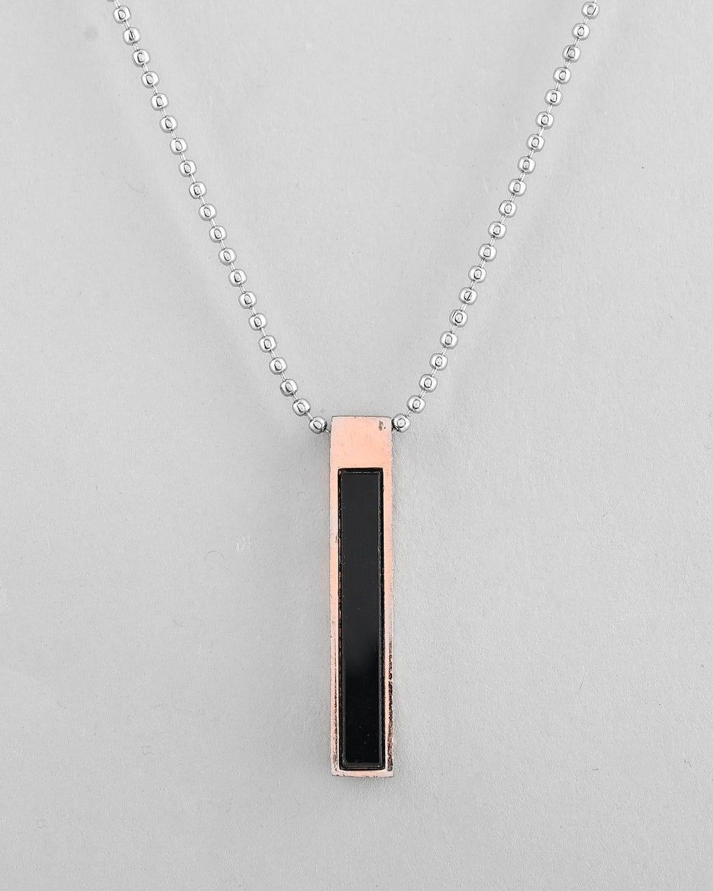 VOJ Silver Plated Men Chain With Rectangular Shaped Pendent | Grocsy
