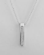 VOJ Silver Plated Men Chain With Rectangular Shaped AD Stone Studded Pendent | Grocsy
