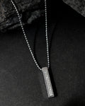 VOJ Silver Plated Men Chain With Rectangular Shaped AD Stone Studded Pendent | Grocsy