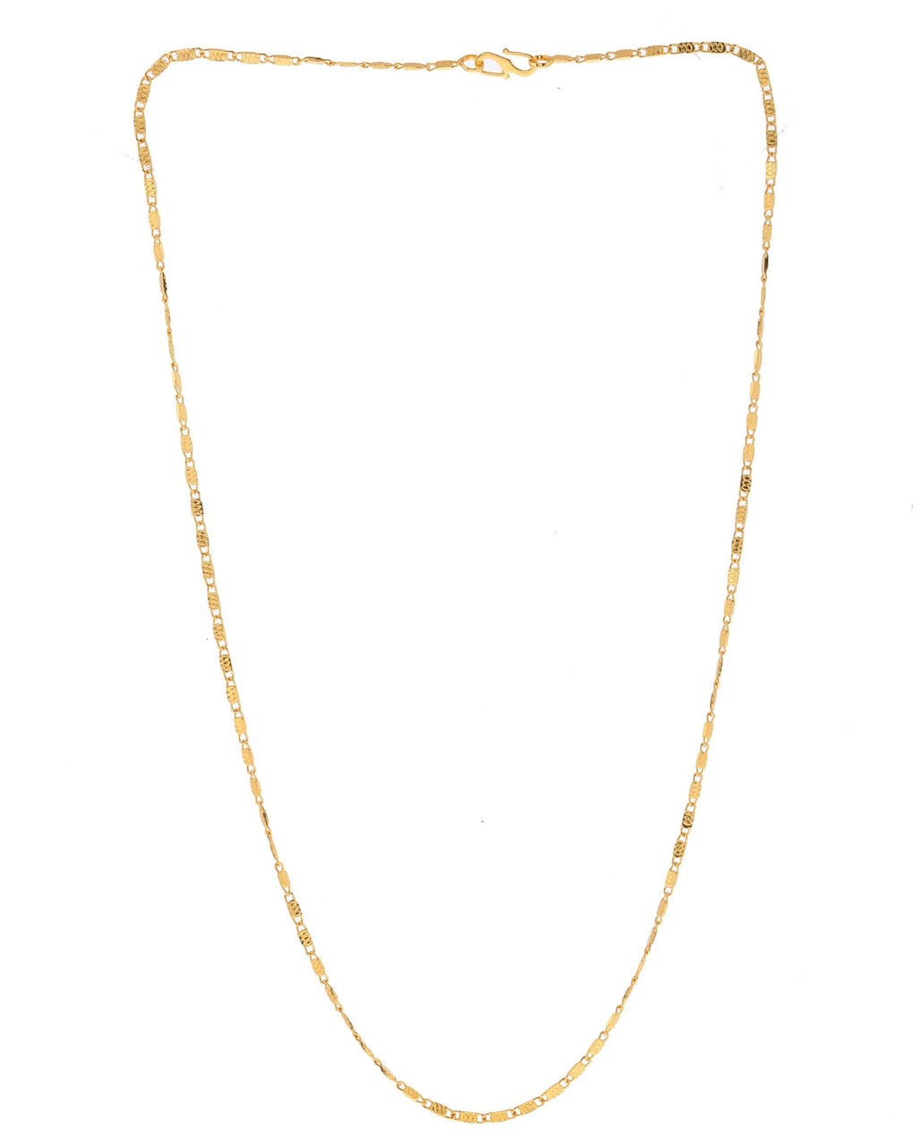 VOJ Gold-Polished Designer Biscuit Shaped Chain For Women | Grocsy