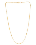 VOJ Gold-Polished Designer Biscuit Shaped Chain For Women | Grocsy