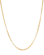 VOJ Gold-Polished Designer Biscuit Shaped Chain For Women | Grocsy