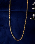 VOJ Gold-Polished Designer Biscuit Shaped Chain For Women | Grocsy