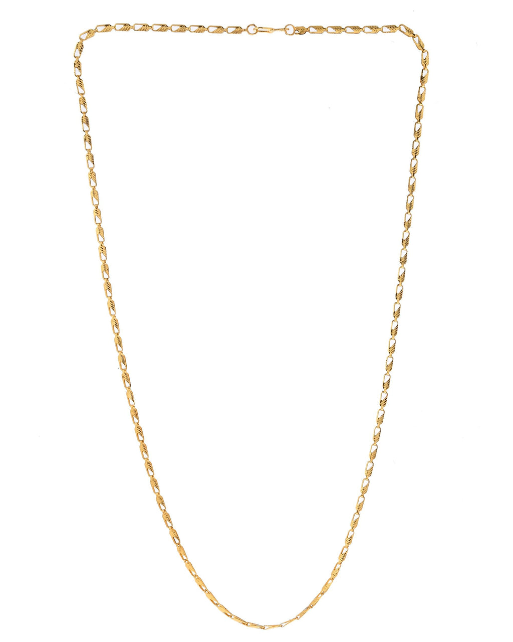 VOJ Gold-Polished Designer Biscuit Shaped Chain For Women | Grocsy
