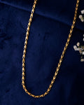 VOJ Gold-Polished Designer Biscuit Shaped Chain For Women | Grocsy