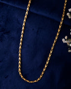 VOJ Gold-Polished Designer Biscuit Shaped Chain For Women | Grocsy