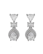 VOJ Silver Plated Ad Stone Studded Drop Earrings | Grocsy